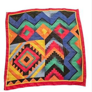 ELAINE GOLD Multi-Color Mixed Graphic Italian Made Scarf | 34" Sq